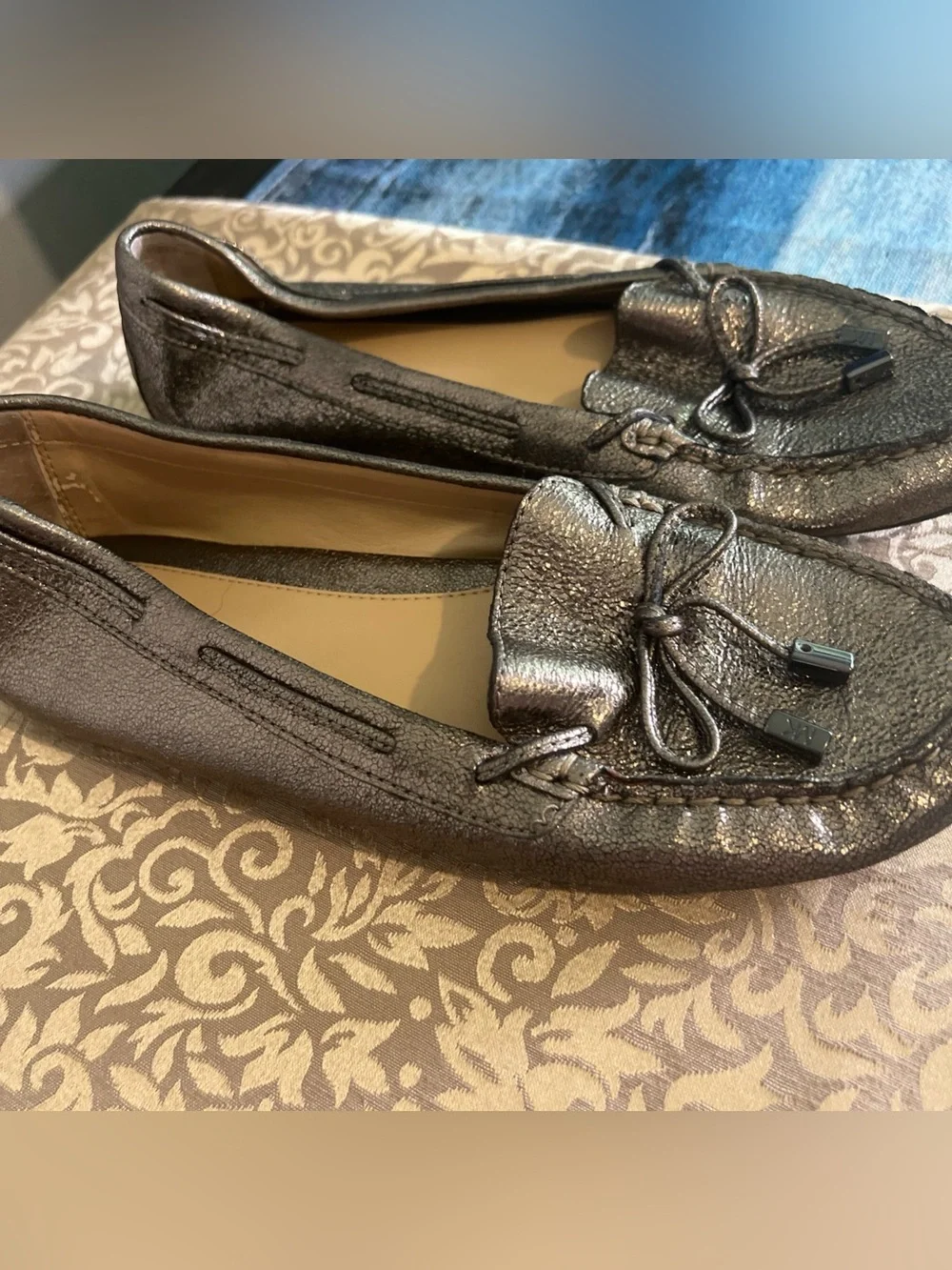 Michael Kors Daisy Designer Footwear Women Leather Driving Loafer Laces Size 8